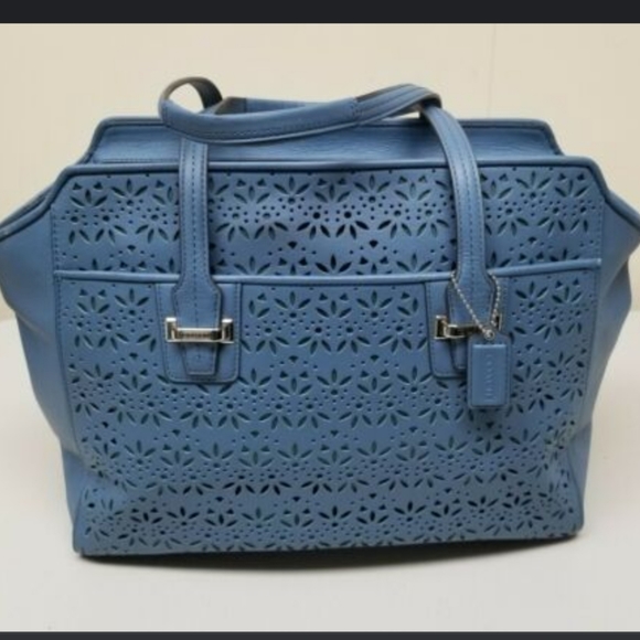 Coach Handbags - Beautiful light blue Coach cut out pattern bag